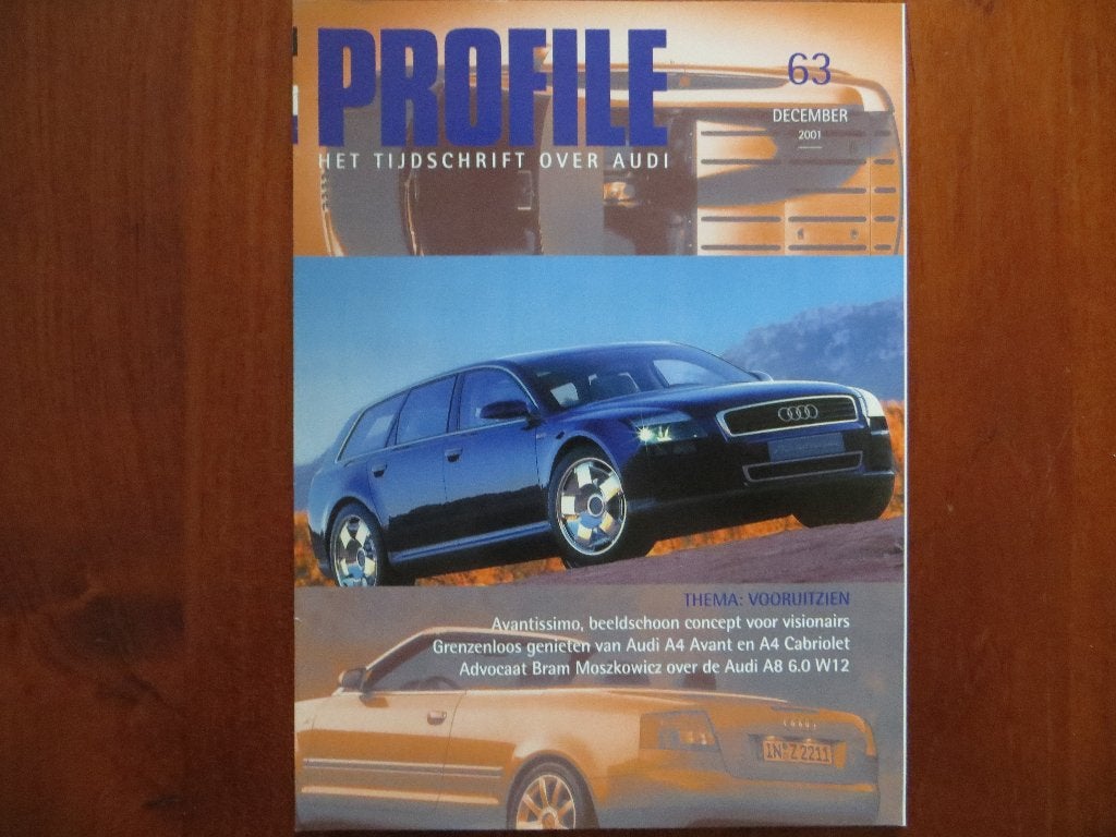 Audi Profile 63 (dec. 2001) Avantissimo, A4 Avant, A4 Cabrio, Ophalen of Verzenden, Nieuw, Audi
