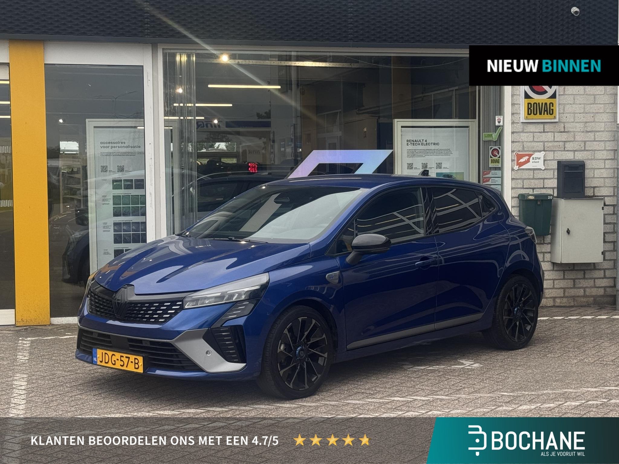 Renault Clio 1.6 E-Tech Full Hybrid 145 esprit Alpine | NAP, Auto's, Gebruikt, Euro 6, Blauw, Leder en Stof