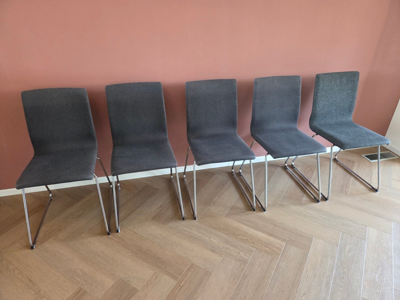Ikea Volfgang stoelen, antraciet - Gratis afhalen, Ophalen, Gebruikt, Stof, Grijs