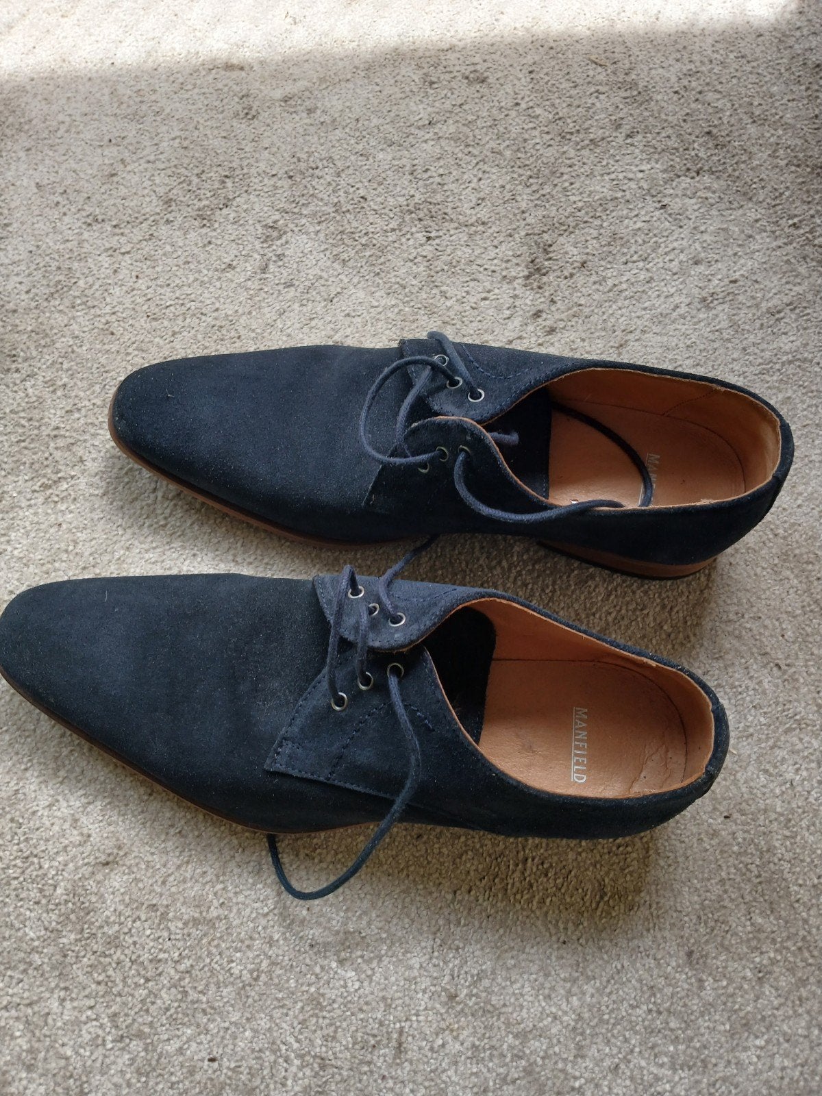 Nieuwe herenschoenen donkerblauw suède maat 41 en meer, Ophalen of Verzenden, Nieuw, Blauw
