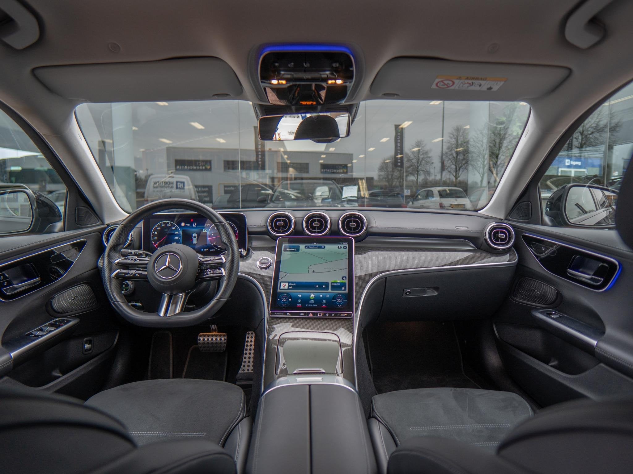 Mercedes-Benz C-Klasse 220 d AMG Line | Ambiente | Stoelverw, Auto's, Gebruikt, Zwart, Leder en Stof, Zwart