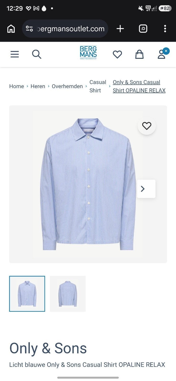 M - Licht blauwe Only & Sons Casual Shirt OPALINE R, Blauw, Nieuw, Only & Sons, Halswijdte 39/40 (M)