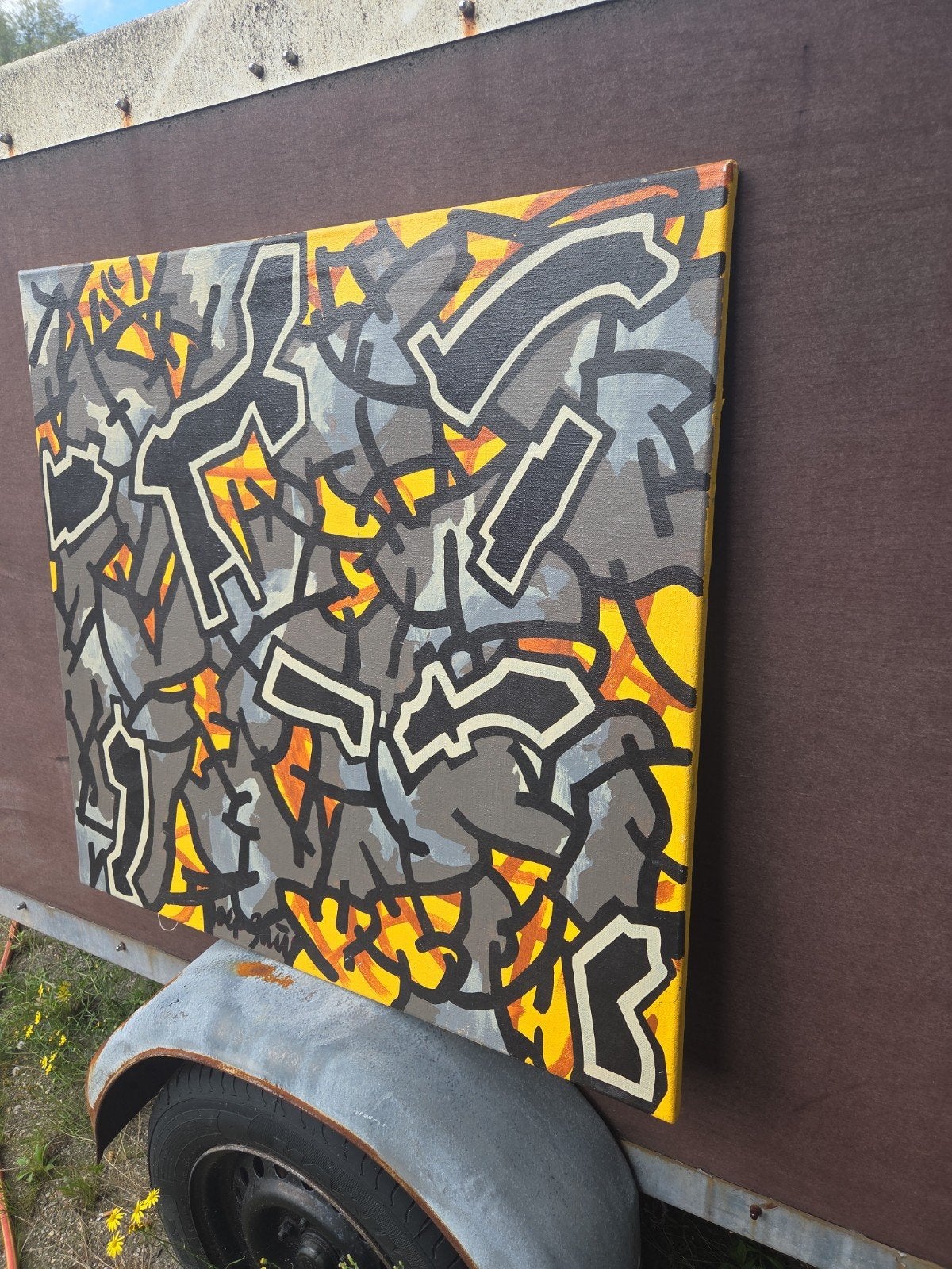 schilderij Joep Buijs 1990 naar Keith Haring, Ophalen