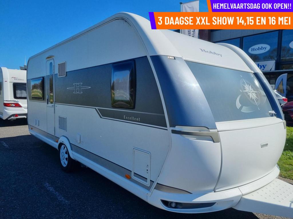 Hobby 560 CFE excellent DAK AIRCO + MOVER + VOORTENT +250 CM, Caravans en Kamperen, Caravans, Rondzit, 7 tot 8 meter, Bedrijf