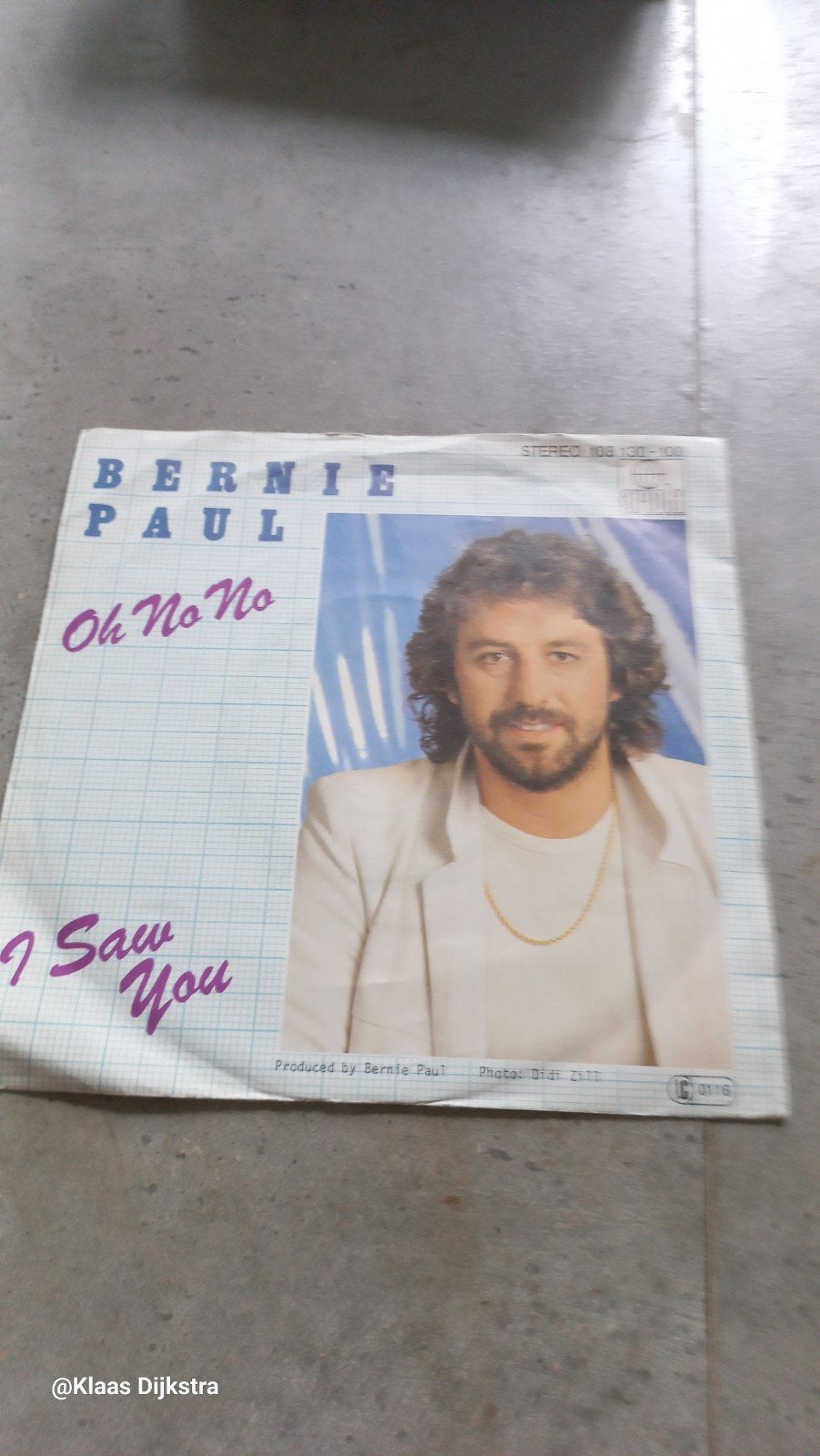 Bernie Paul - Oh No No / I Saw You, Gebruikt, 7 inch, Pop, Fotohoes