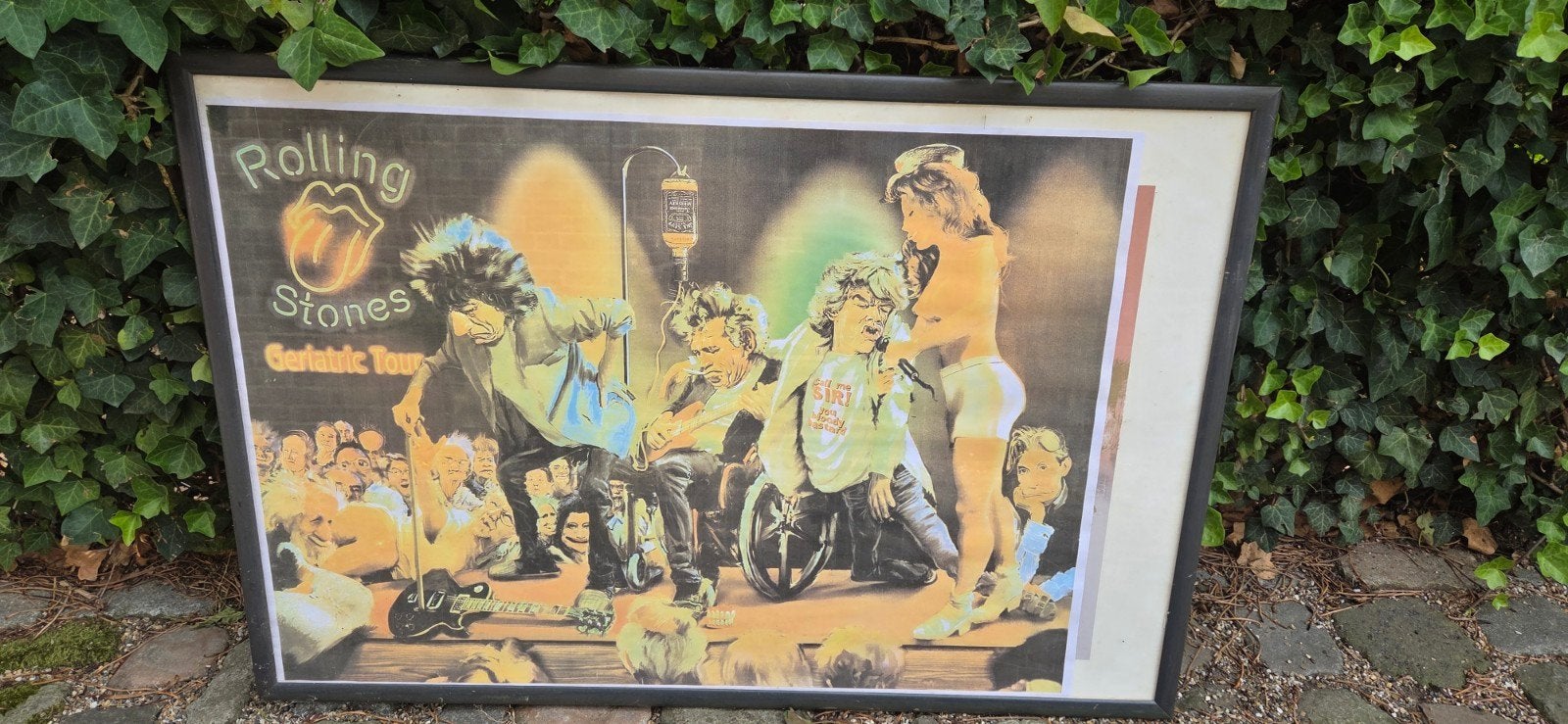 Rolling Stones 'Geriatric Tour' Poster in Lijst (98x65 cm), Ophalen, 50 – 75, Gebruikt, 75 tot 100 cm