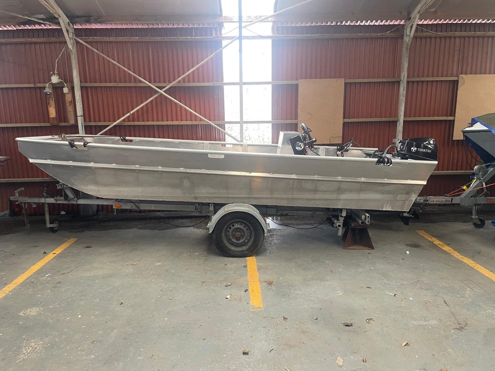 Aluminium boot met Tohatsu 9.8 buitenboordmotor, Watersport en Boten, Ophalen, Gebruikt, Aluminium, Buitenboordmotor