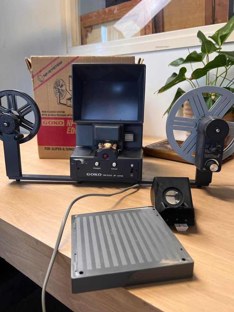 Goko GM-5005 Super 8 Editor Viewer + spoelen, D, Ophalen of Verzenden, 8mm film, D