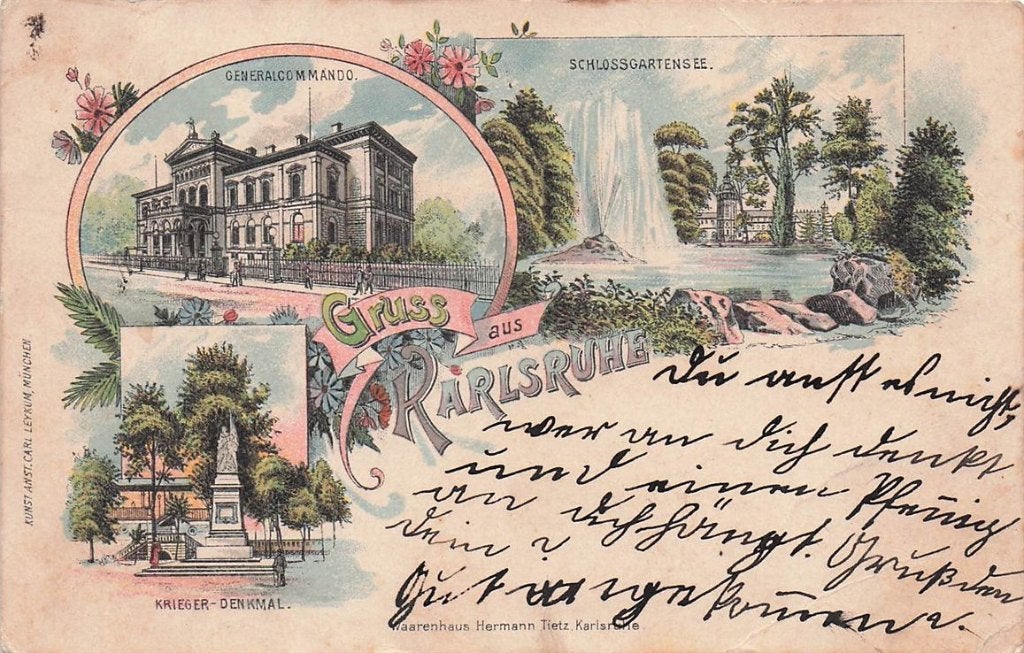 702-166-011 Gruss Aus Karlsruhe, Verzenden, Voor 1920, Duitsland