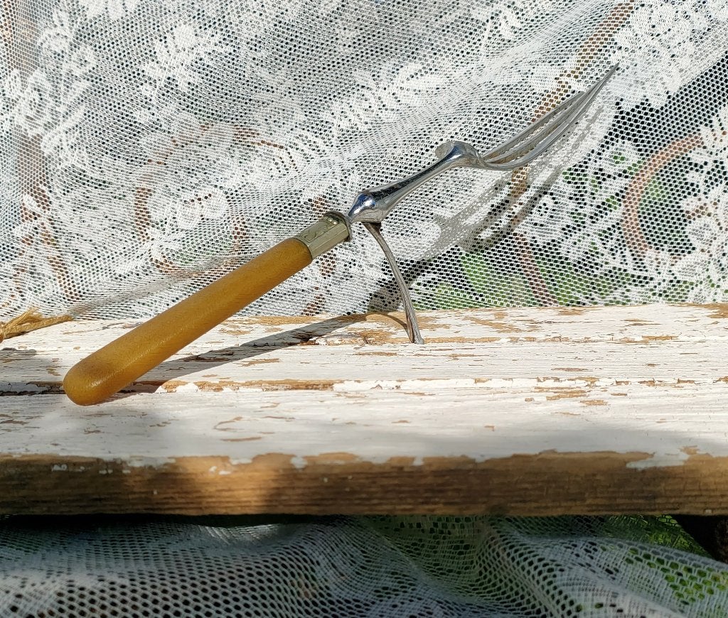 Serveer-Vleesvork Frankrijk ca 1900. Antieke vork standaard, Antiek en Kunst, Ophalen of Verzenden