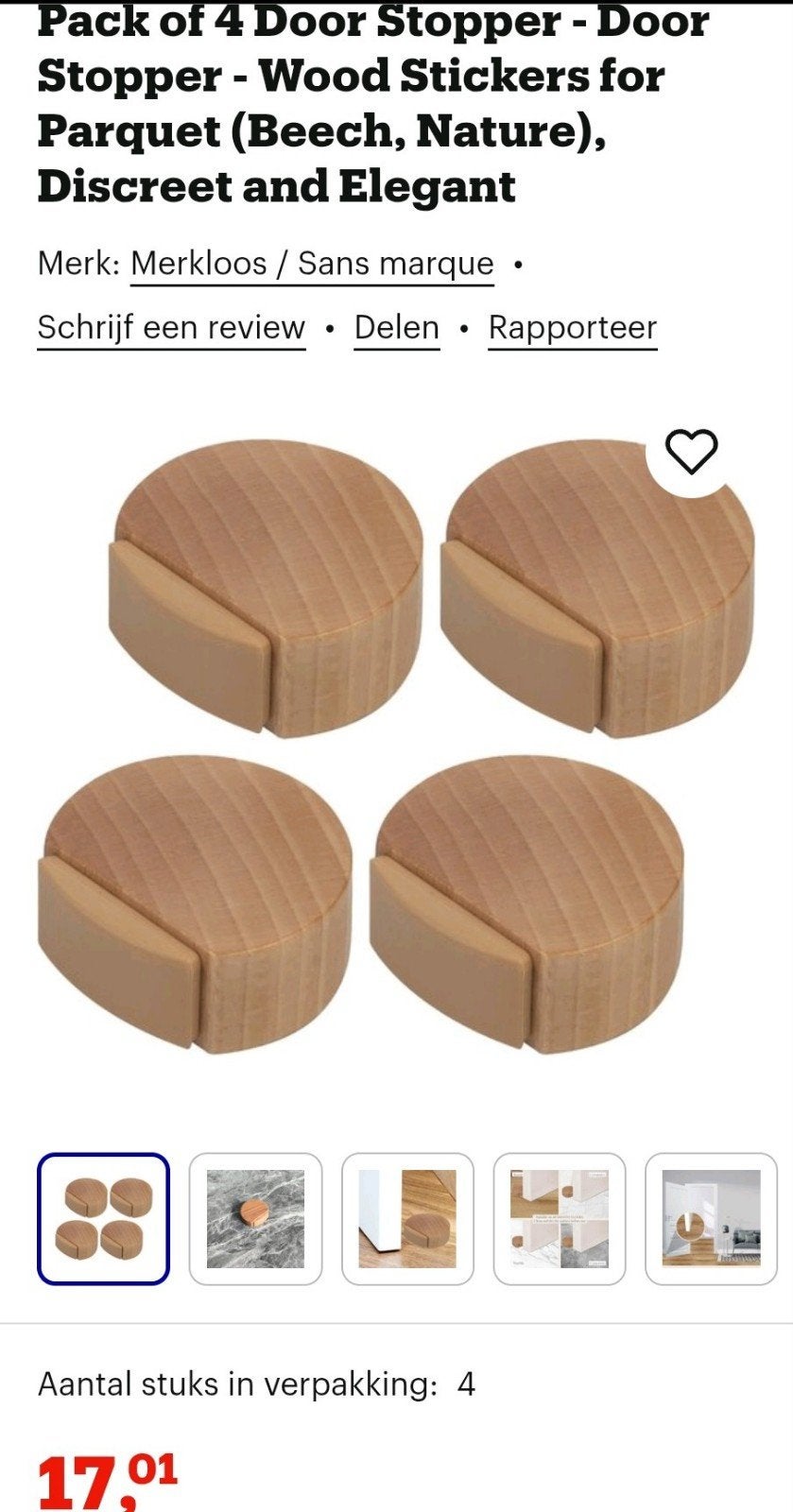Nieuwe set deur stopper, Binnen, Nieuw, Ophalen of Verzenden, Bruin