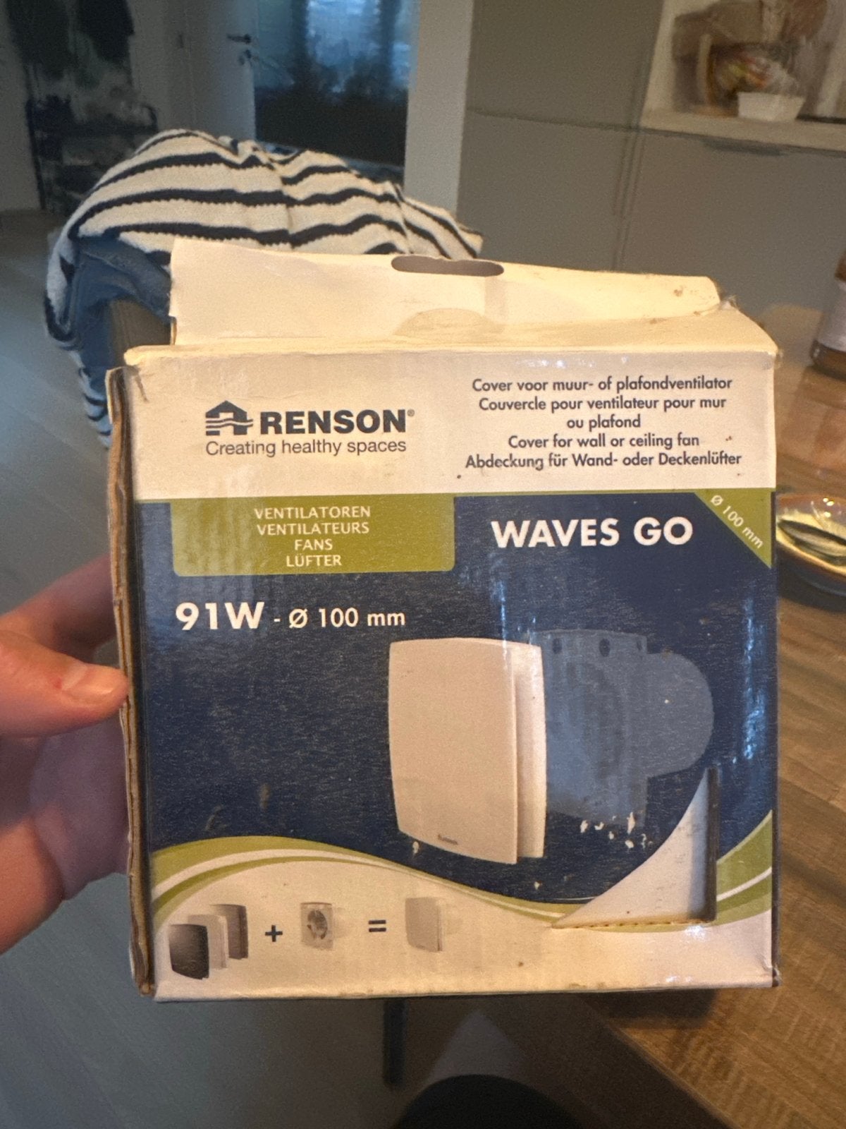 Renson 91W Ventilator Cover 100mm Wit, Ophalen of Verzenden, Nieuw, Ventilator