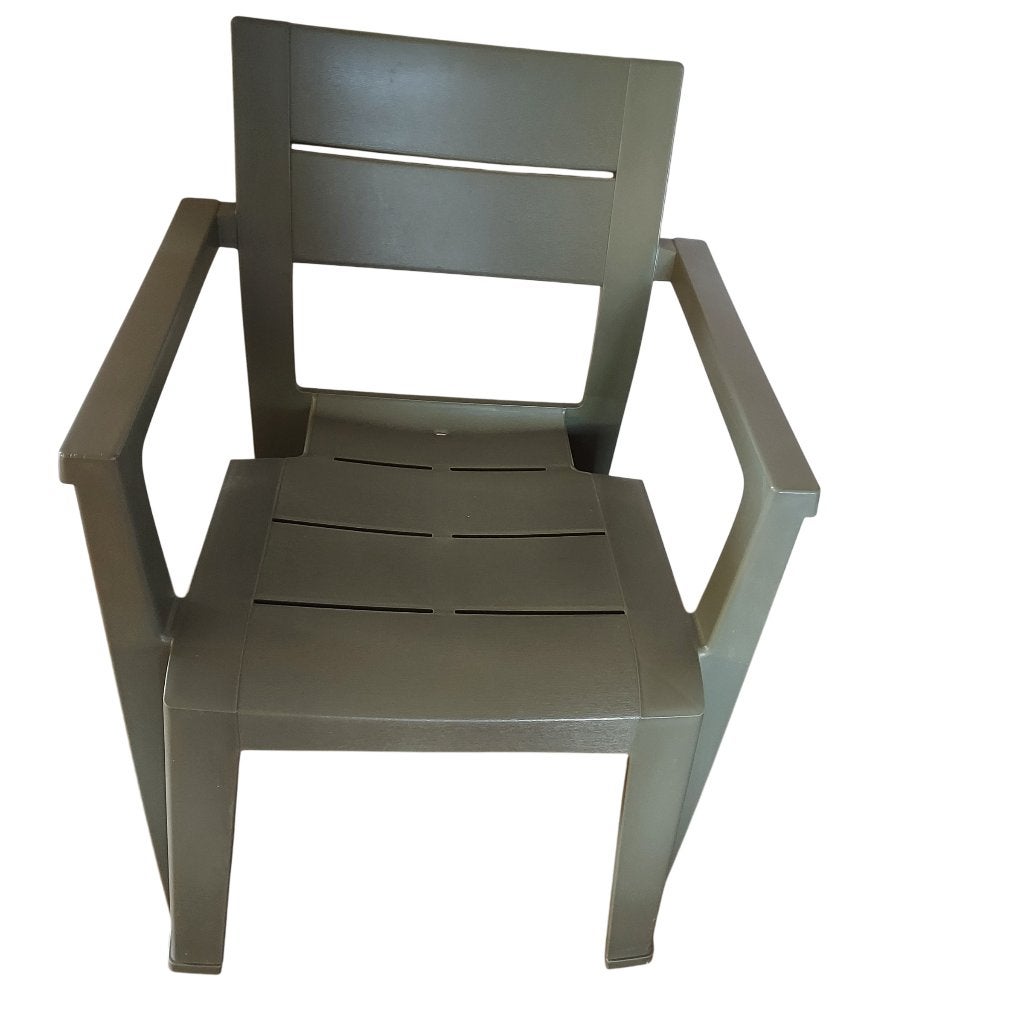 2 stapelbare tuinstoelen groen, Ophalen, Gebruikt, Kunststof, Stapelbaar