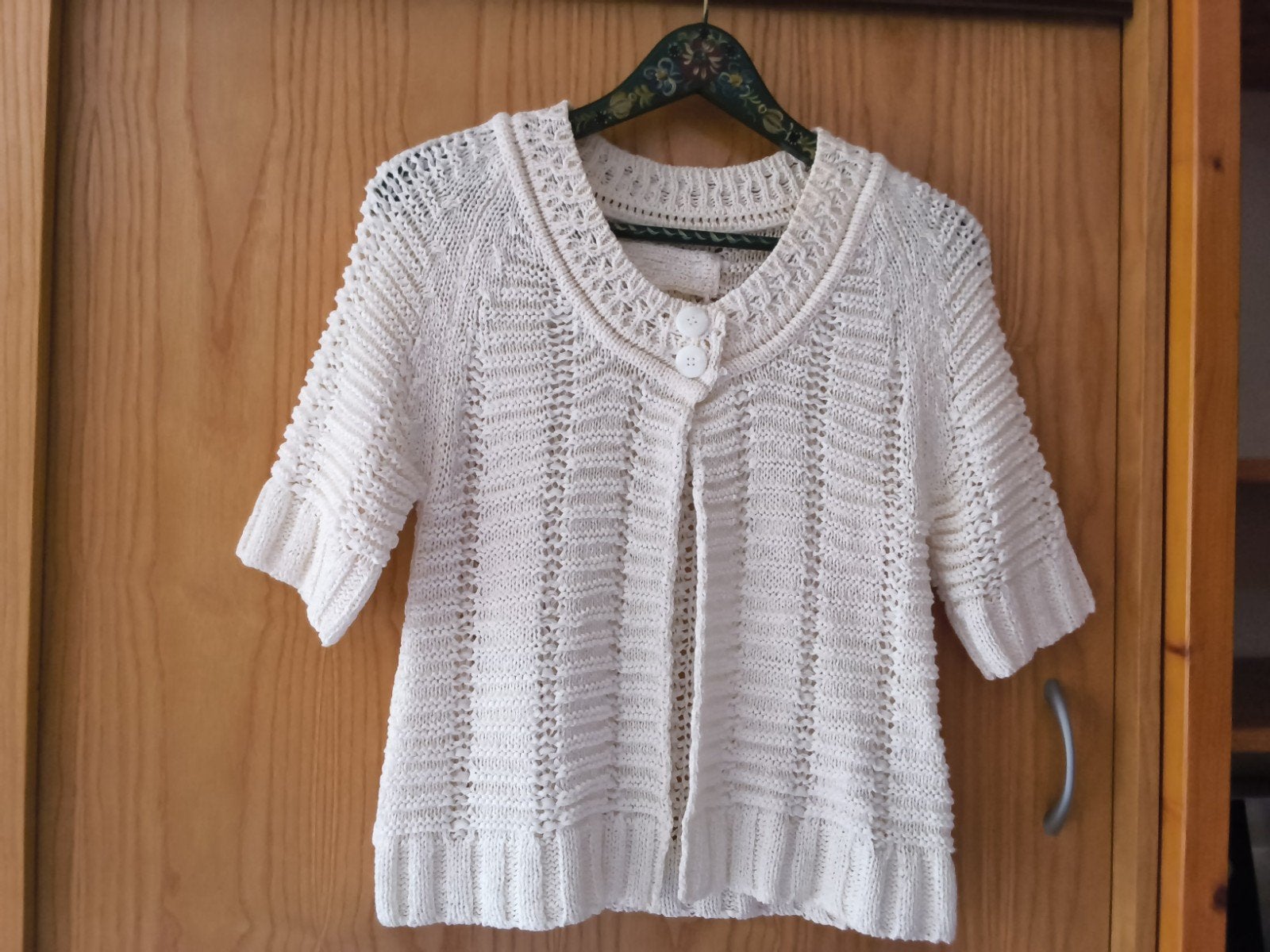 Just B. Crèmekleurig Gebreid Vestje Maat M, Kleding | Dames, Just B, Ophalen of Verzenden, Zo goed als nieuw, Maat 38/40 (M)