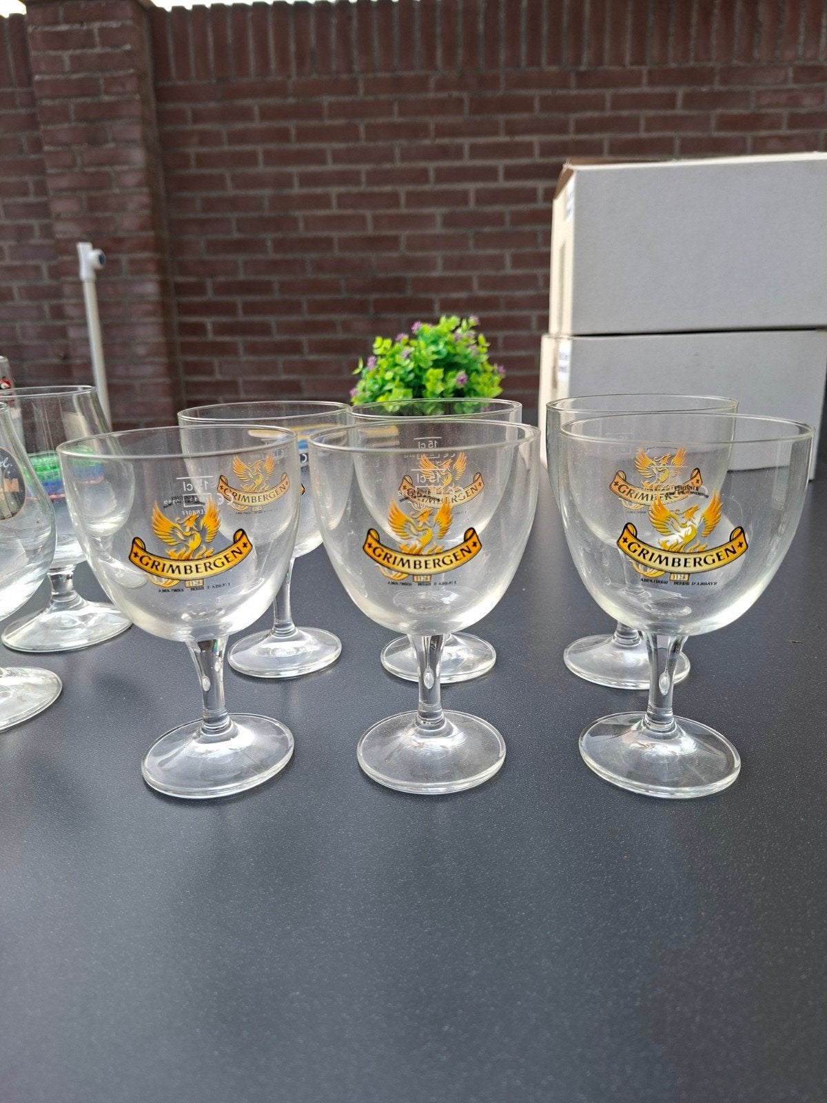 Grimbergen bierglazen - Set van 6, Overige typen, Ophalen, Gebruikt, Glas