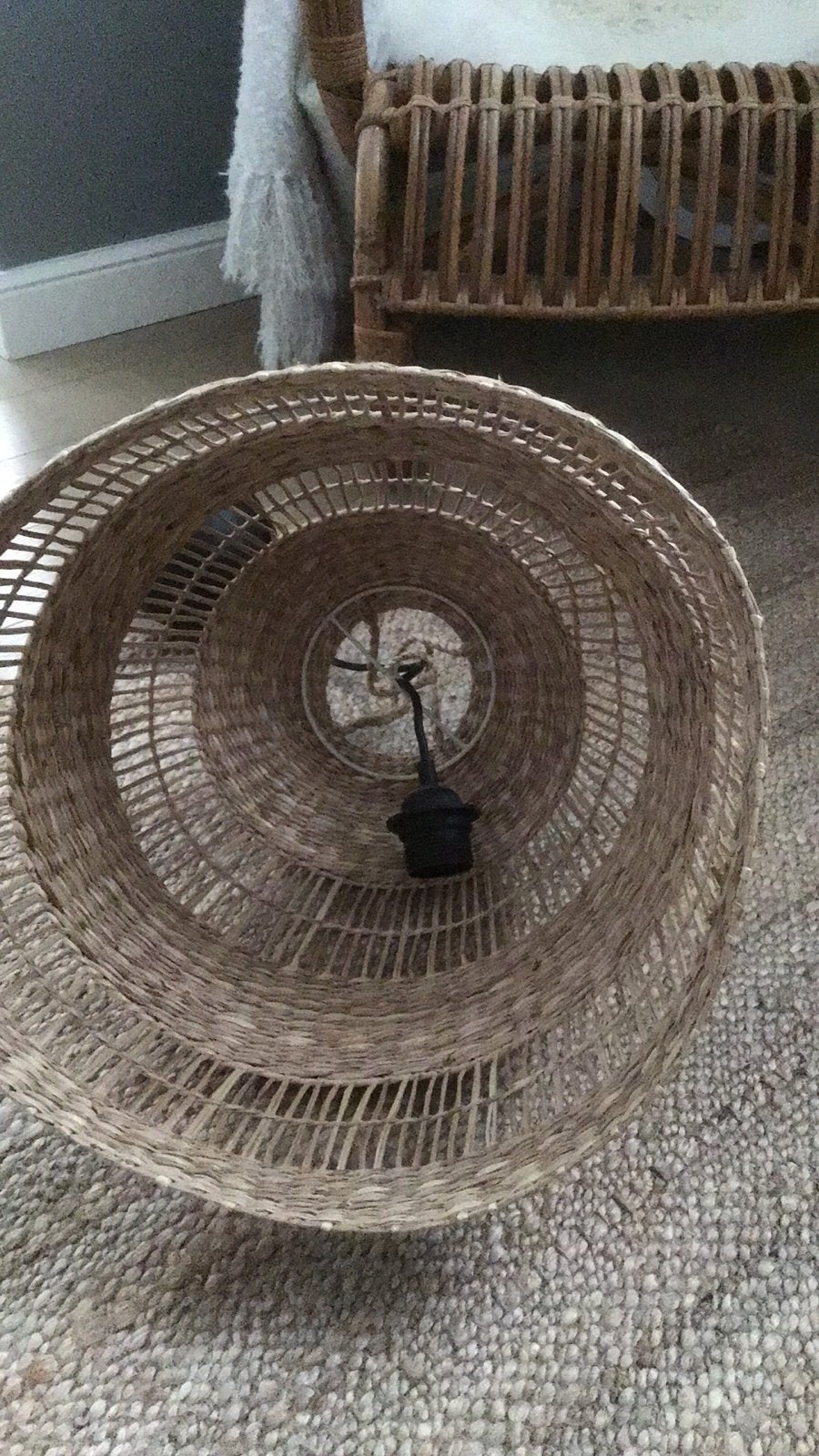 Ikea zeegras hanglamp Torared  Korte Pendel Jallby, Ophalen, Zo goed als nieuw, Rond, Minder dan 50 cm