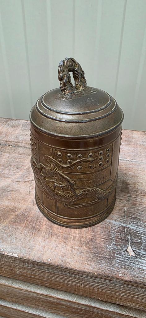 Een mooi doorleefde,  tabaks pot ? uit China.draken-decor, Antiek en Kunst, Ophalen of Verzenden