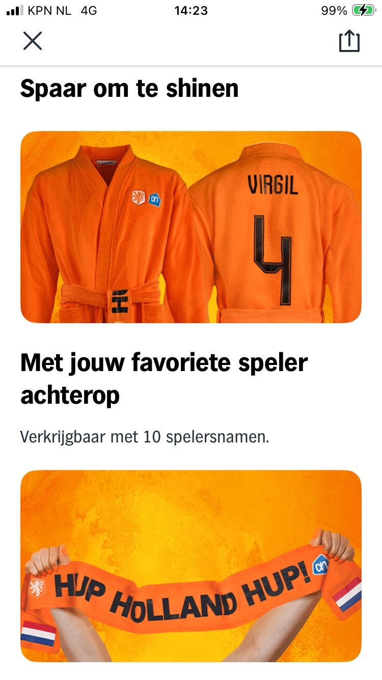 WK spaarzegels van Albert Heijn., Albert Heijn, Ophalen of Verzenden