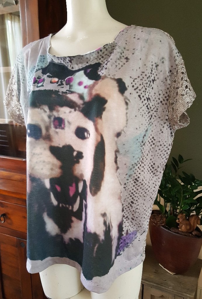 Culture leuke grijze top shirt mt L 42 44, Maat 38/40 (M), Verzenden, Zo goed als nieuw, Korte mouw