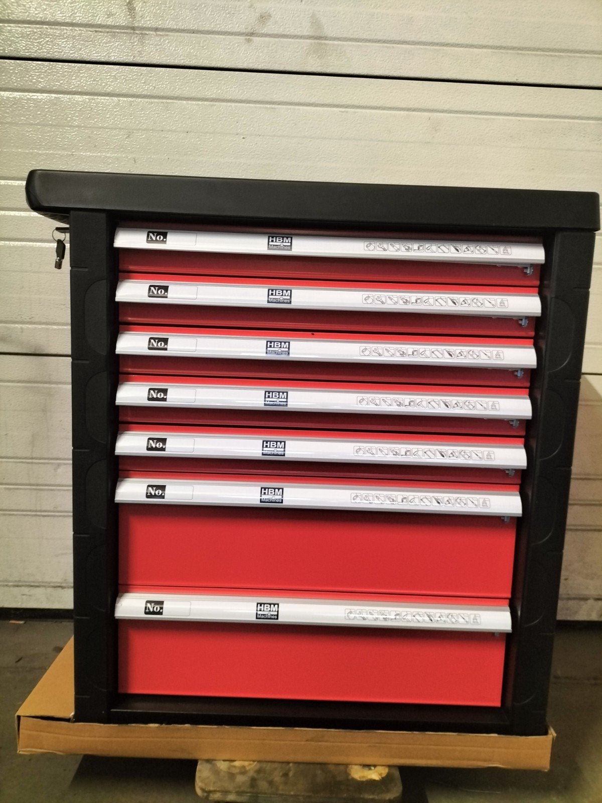 HBM Gereedschapskast met 7 laden - Rood/Zwart, Ophalen, Zo goed als nieuw
