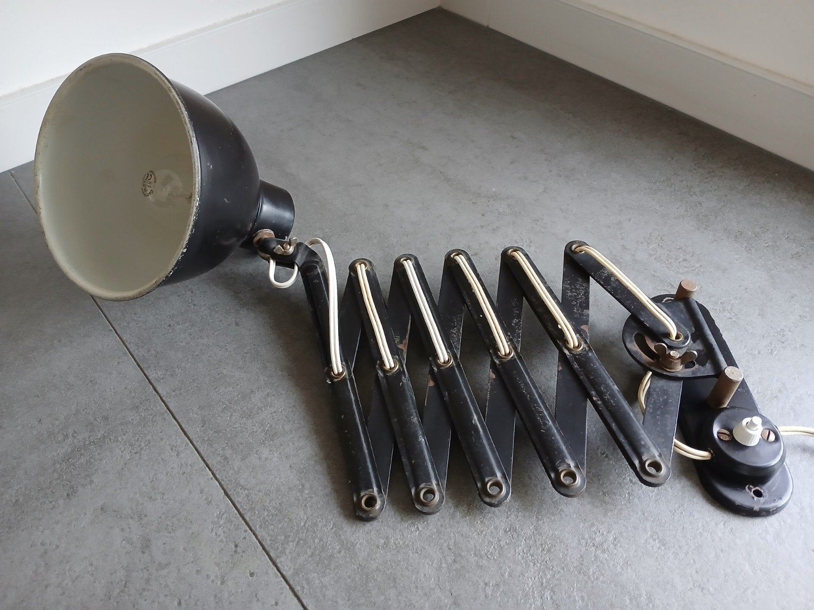 vintage Bauhaus industriële schaarlamp harmonicalamp, Ophalen of Verzenden