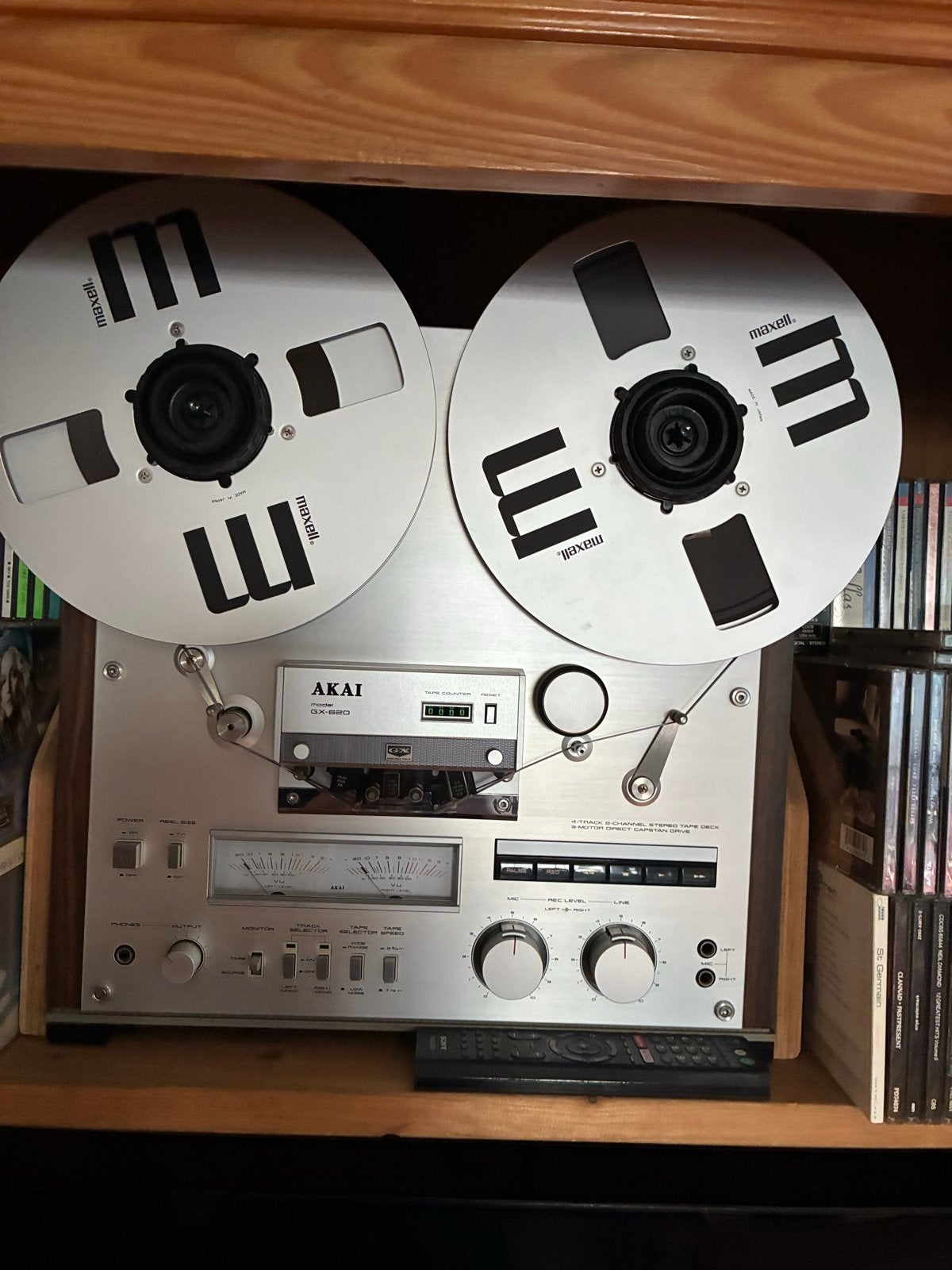 Akai GX-620D Bandrecorder - Vintage Hifi, Ophalen, Bandrecorder, Met banden
