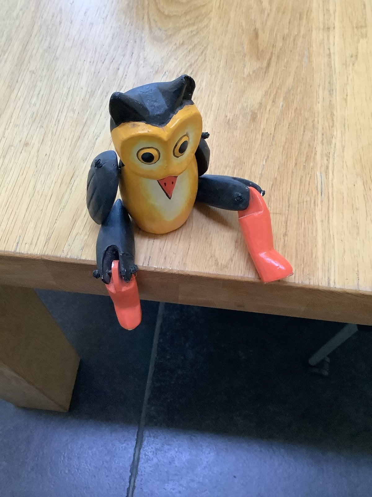 Houten Uil Decoratie met Beweegbare Poten, Antiek en Kunst, Ophalen of Verzenden