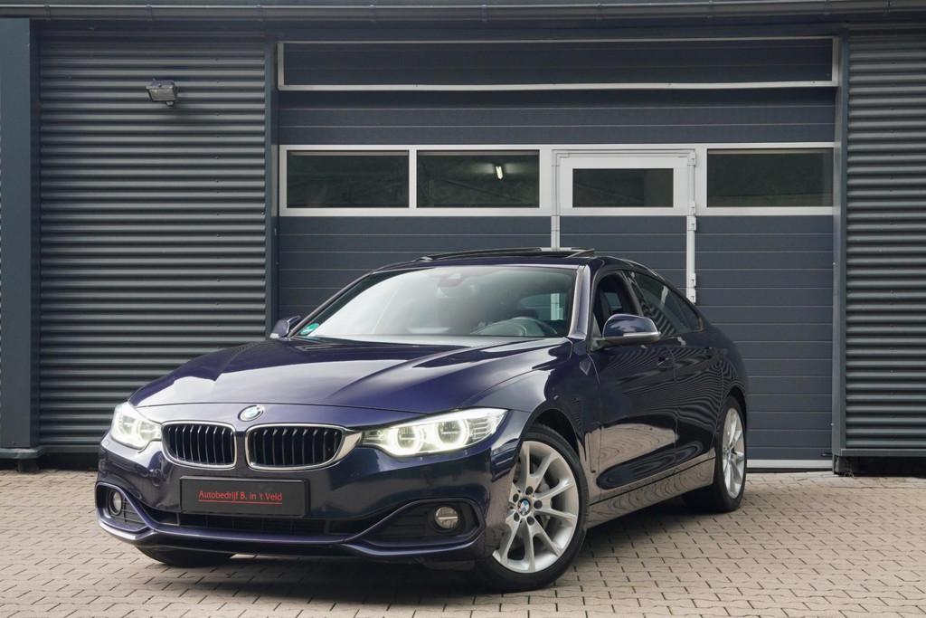 BMW 4-serie Gran Coupé 435i 306 PK High Exe SCH.DAK MEMORY, Achterwielaandrijving, Gebruikt, Zwart, Blauw