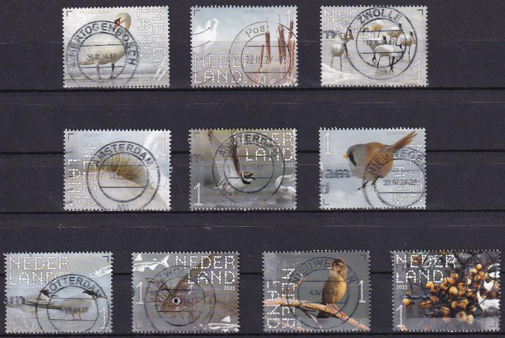 Voor € 5,- de complete serie beleef de natuur 2023 Wadden, Verzenden, Na 1940, Gestempeld