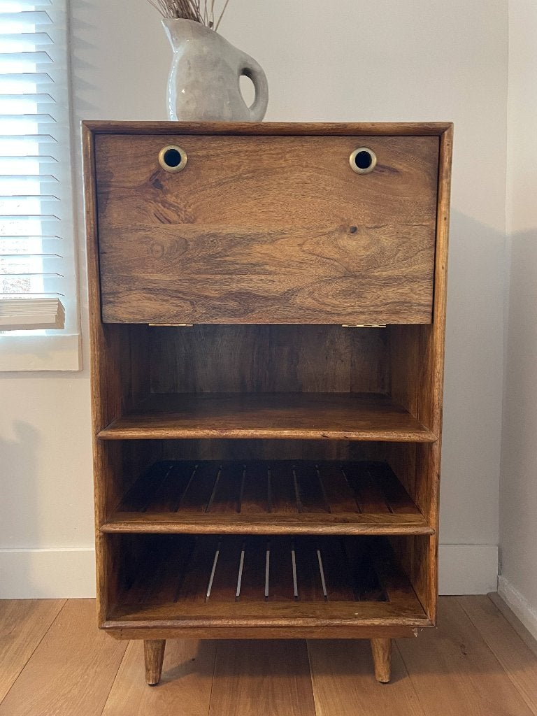 Buffetkastje Mangohout, Huis en Inrichting, Kasten | Buffetkasten, Ophalen, Gebruikt, 50 tot 100 cm, Minder dan 100 cm