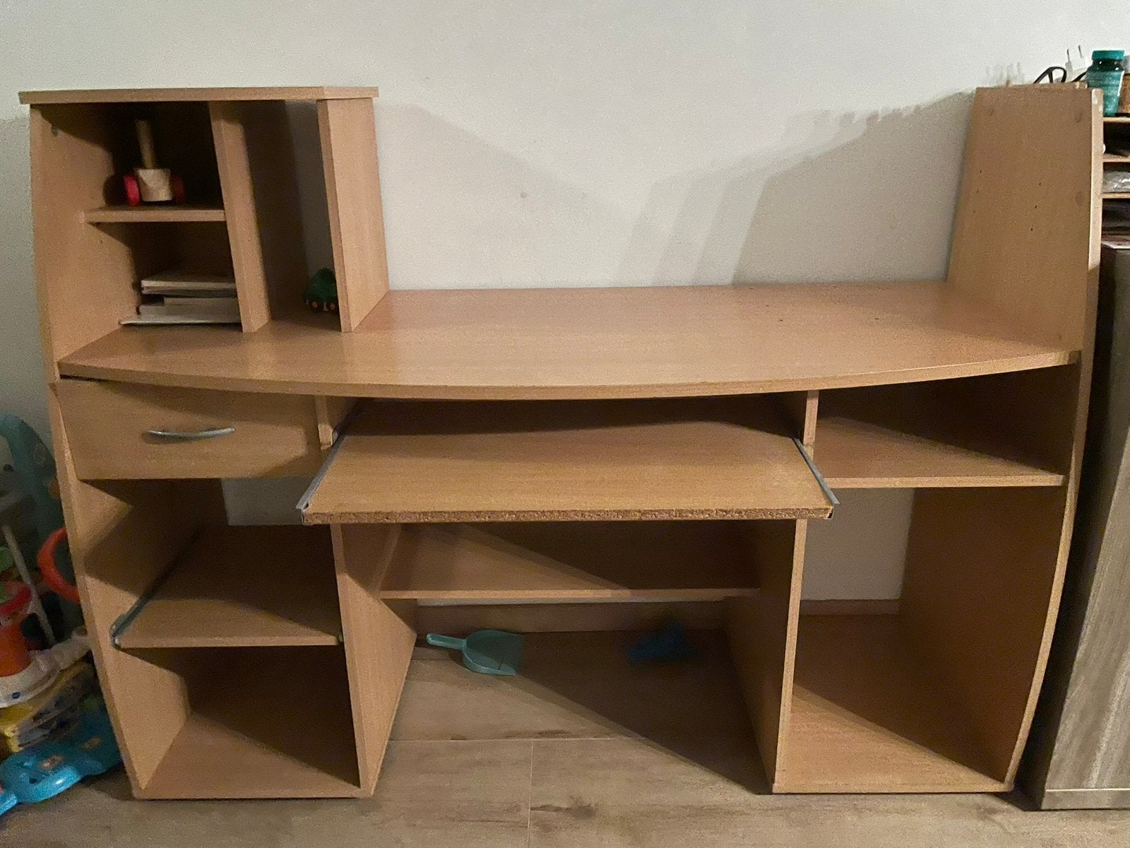 Bureau computertafel, Huis en Inrichting, Gebruikt, Bruin, Computerbureau, Ophalen