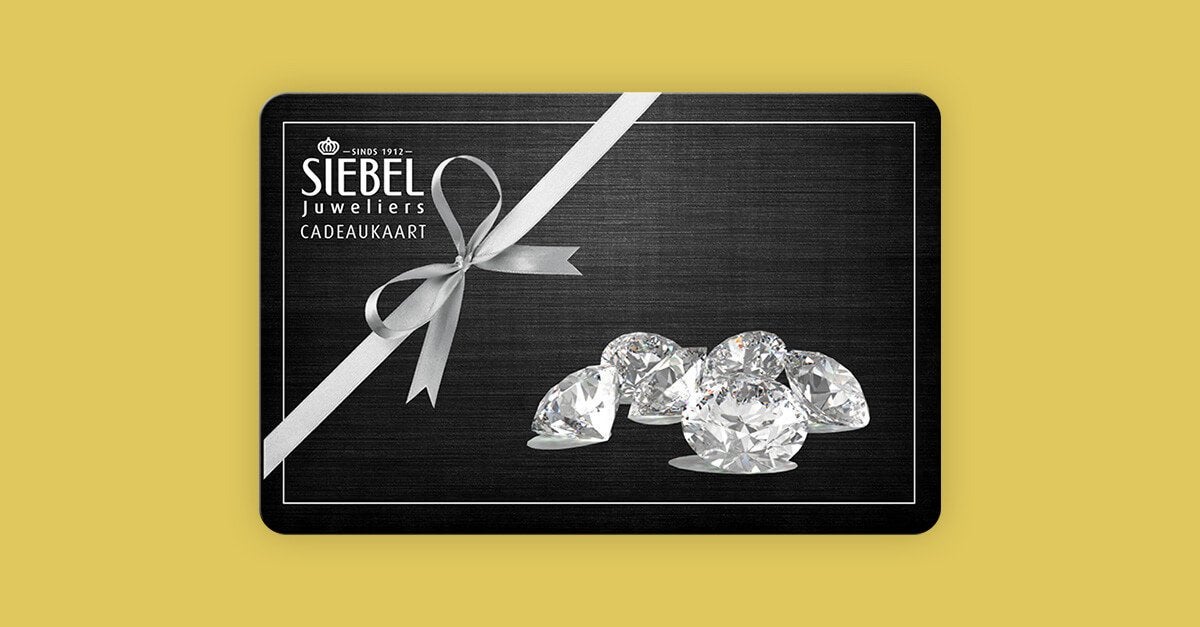 4x Siebel juweliers gift card t.w.v. €250p.s., Ophalen, Nieuw, Staal