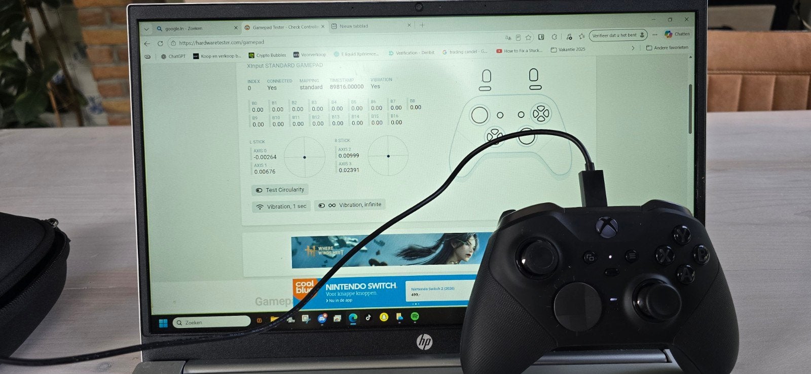 MICROSOFT Xbox Draadloze Controller Elite Series 2 - Zwart, Xbox One, Ophalen of Verzenden, Zo goed als nieuw, Controller