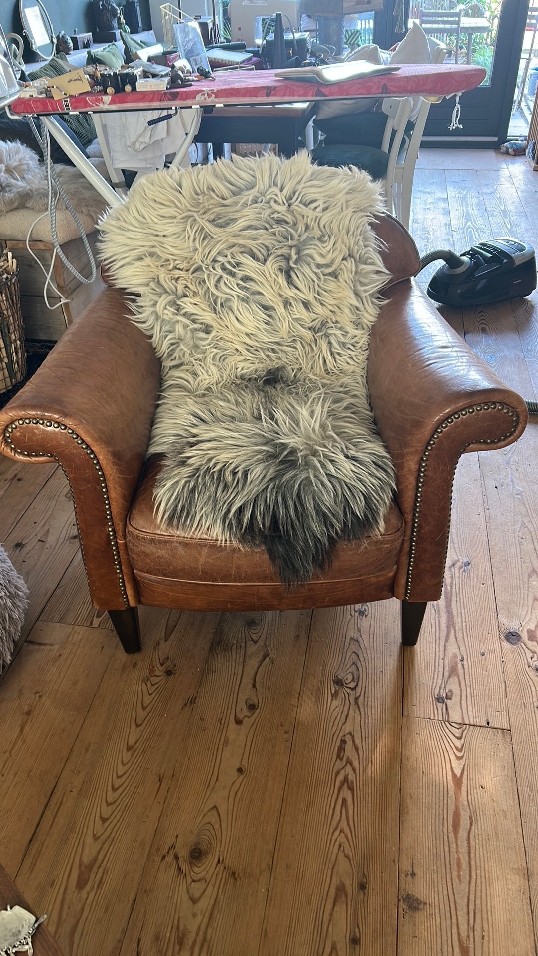 Vintage rookstoel clubfauteuil leer heerlijk, Ophalen