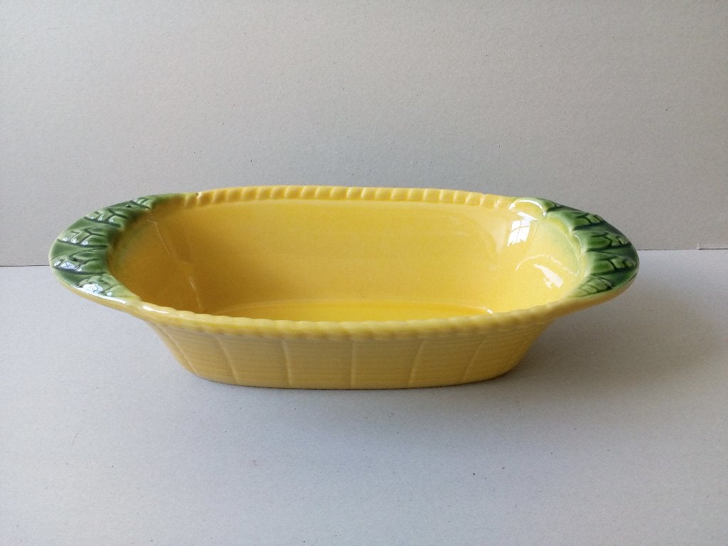 Franse Okergele voorraad/decoratieschaal.Vintage., Antiek en Kunst, Ophalen of Verzenden