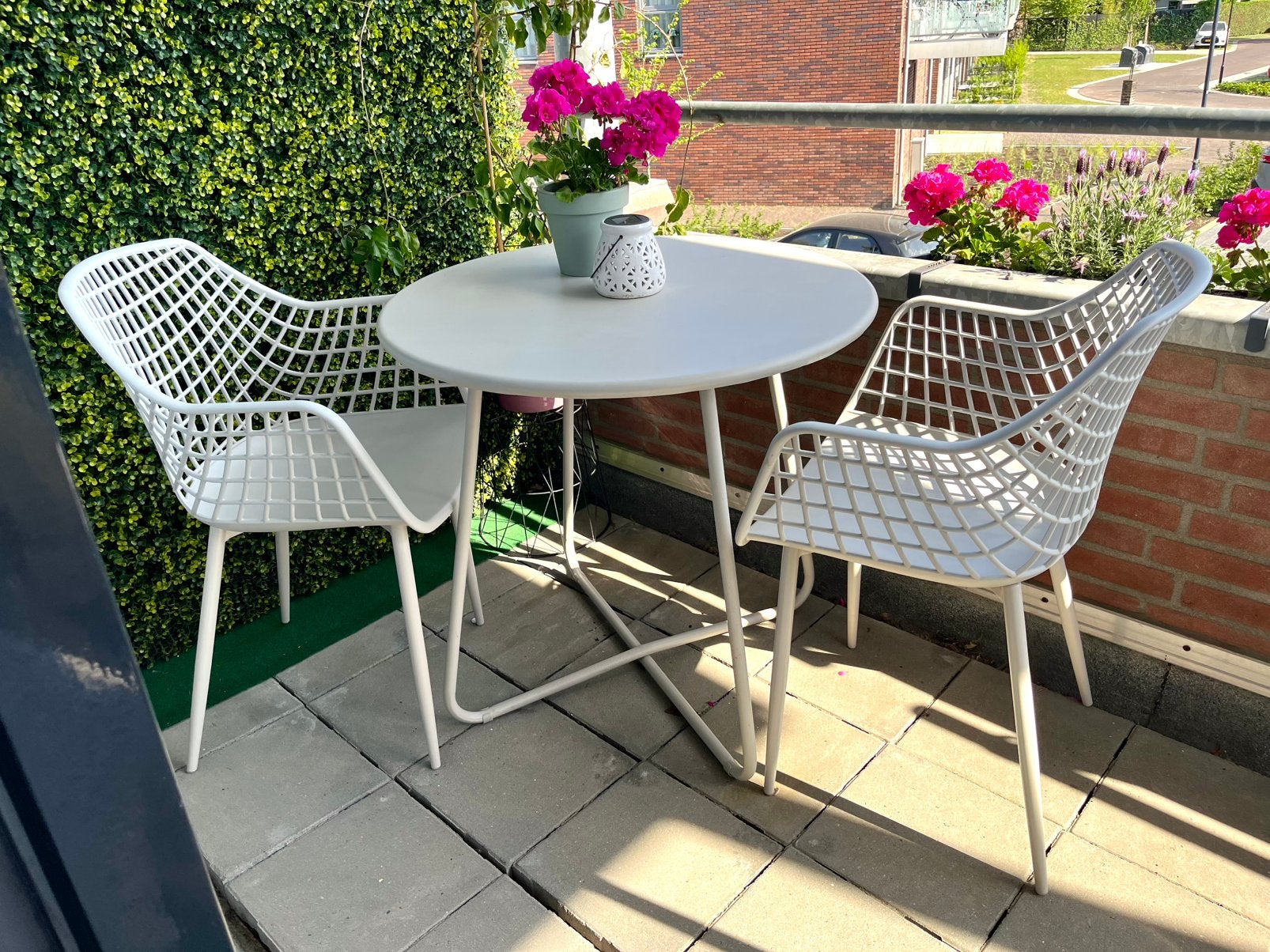 TuinTAFEL i.z.g.s. Kwantum Napels zand, Tuin en Terras, Ophalen, Zo goed als nieuw, Rond, Metaal