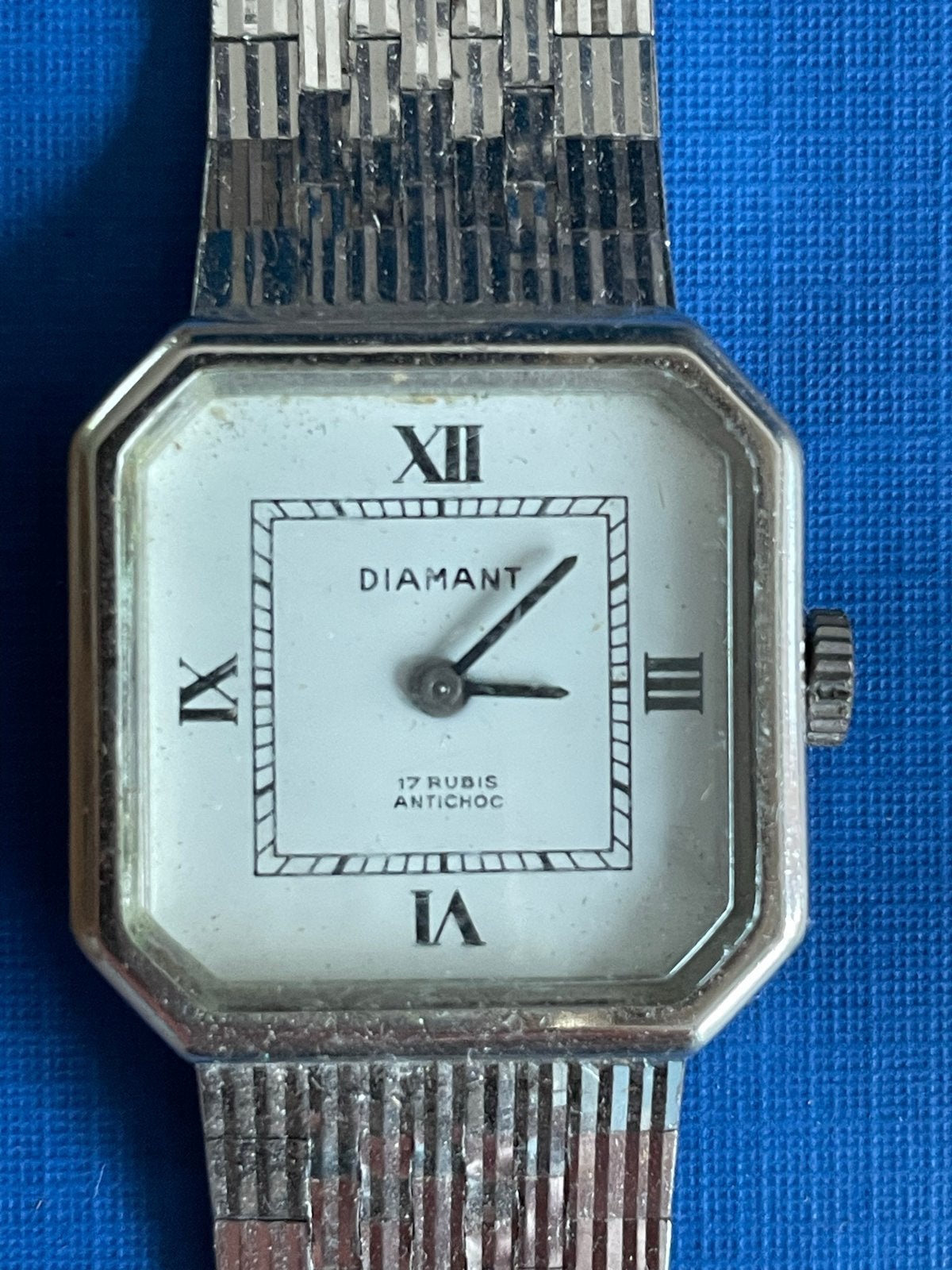 Vintage Diamant 17 Rubis Antichoc Polshorloge, Overige merken, Gebruikt, Staal, Polshorloge