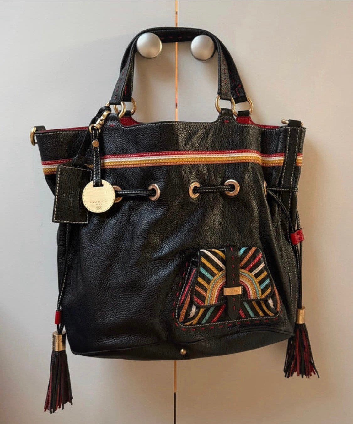Lancel Premier Flirt limited edition from "Masai" series., Ophalen of Verzenden, Zo goed als nieuw, Zwart, Schoudertasje