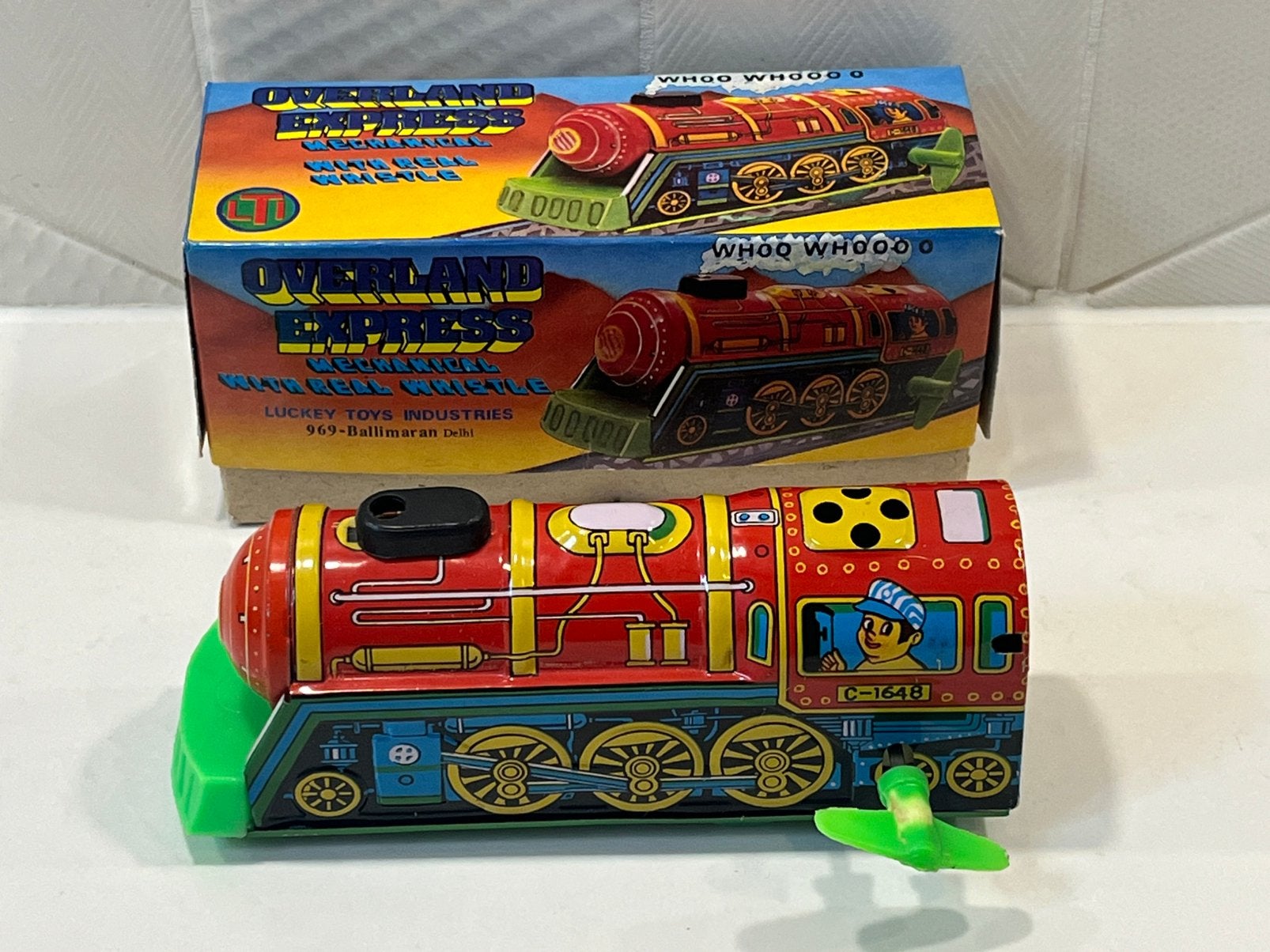 Blikken speelgoed Overland Express Trein Lucky Toys India, Verzenden, Gebruikt