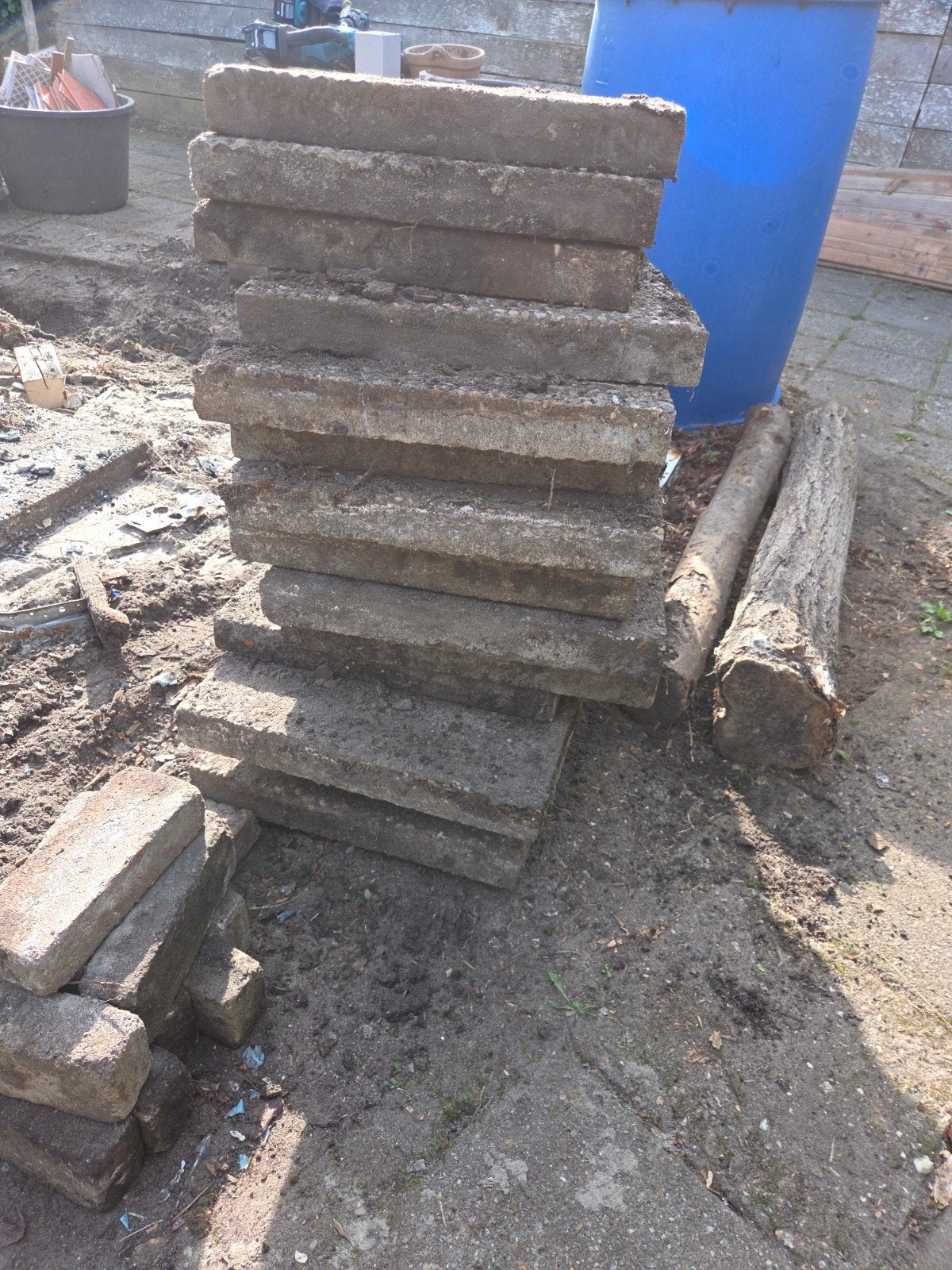 25x gratis 40x60 grindtegels, Ophalen, Gebruikt, 10 m² of meer, Beton