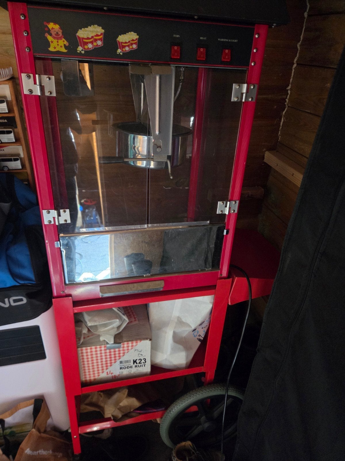 Professionele Popcornmachine op Kar - Perfect voor Feestjes!, Ophalen, Gebruikt