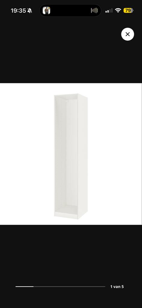 IKEA Pax kast met deur, mandje en 5 planken, Ophalen, Gebruikt, 200 cm of meer, 50 tot 100 cm