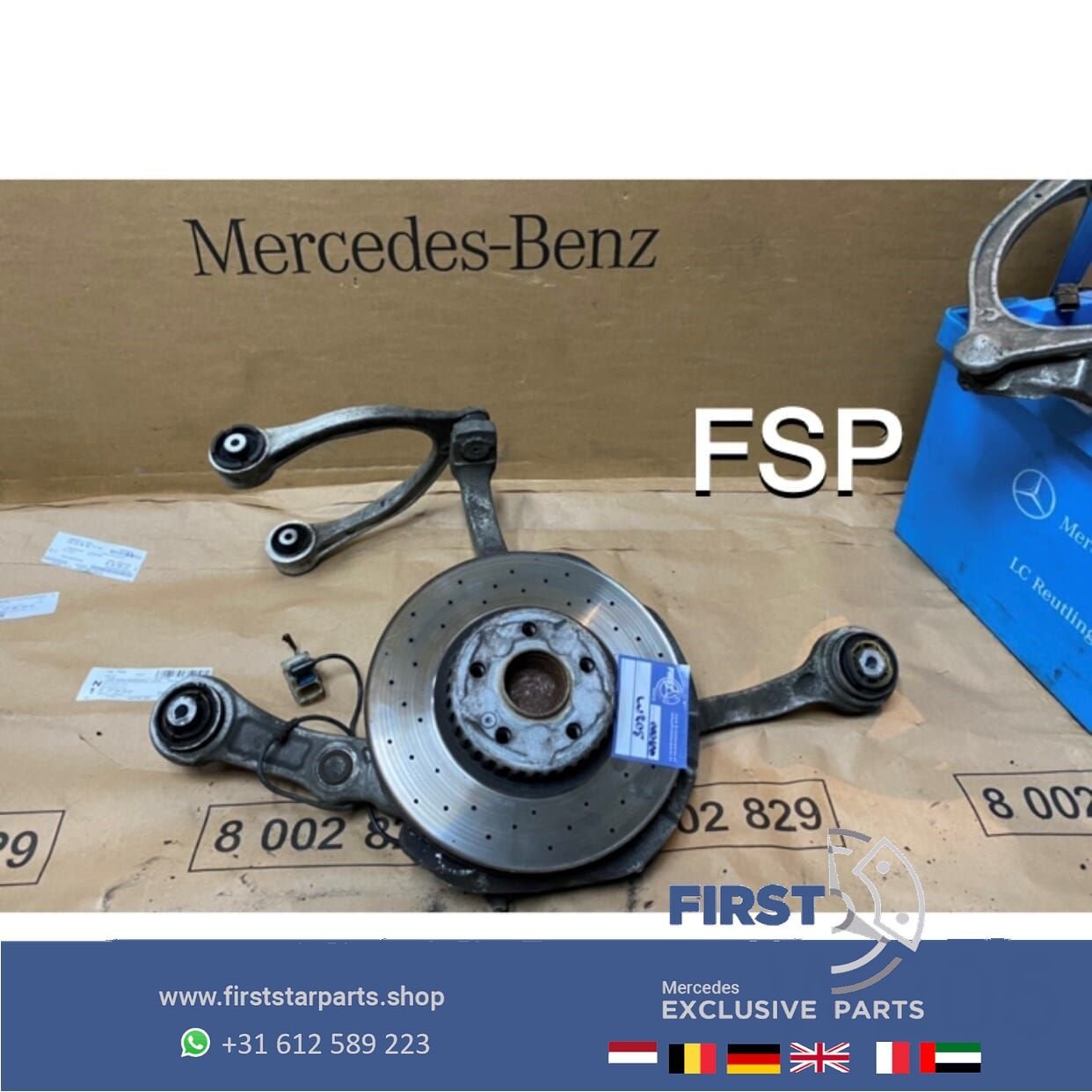 W205 COMPLEET FUSEE  + DRAAGARMEN RECHTS Mercedes C Klasse 2, Gebruikt, -, Ophalen of Verzenden, -