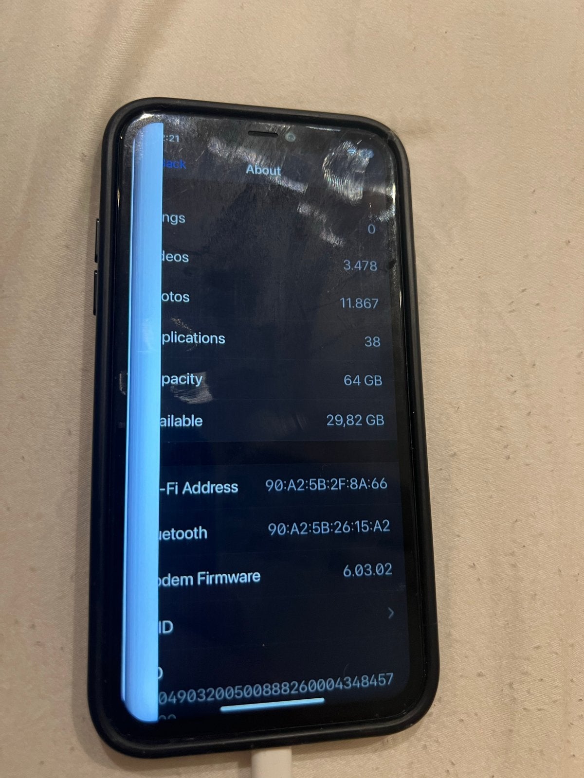 iPhone 11 64GB - Scherm defect, batterij 78%, Telecommunicatie, IPhone XR, Ophalen of Verzenden, 64 GB, Zonder simlock