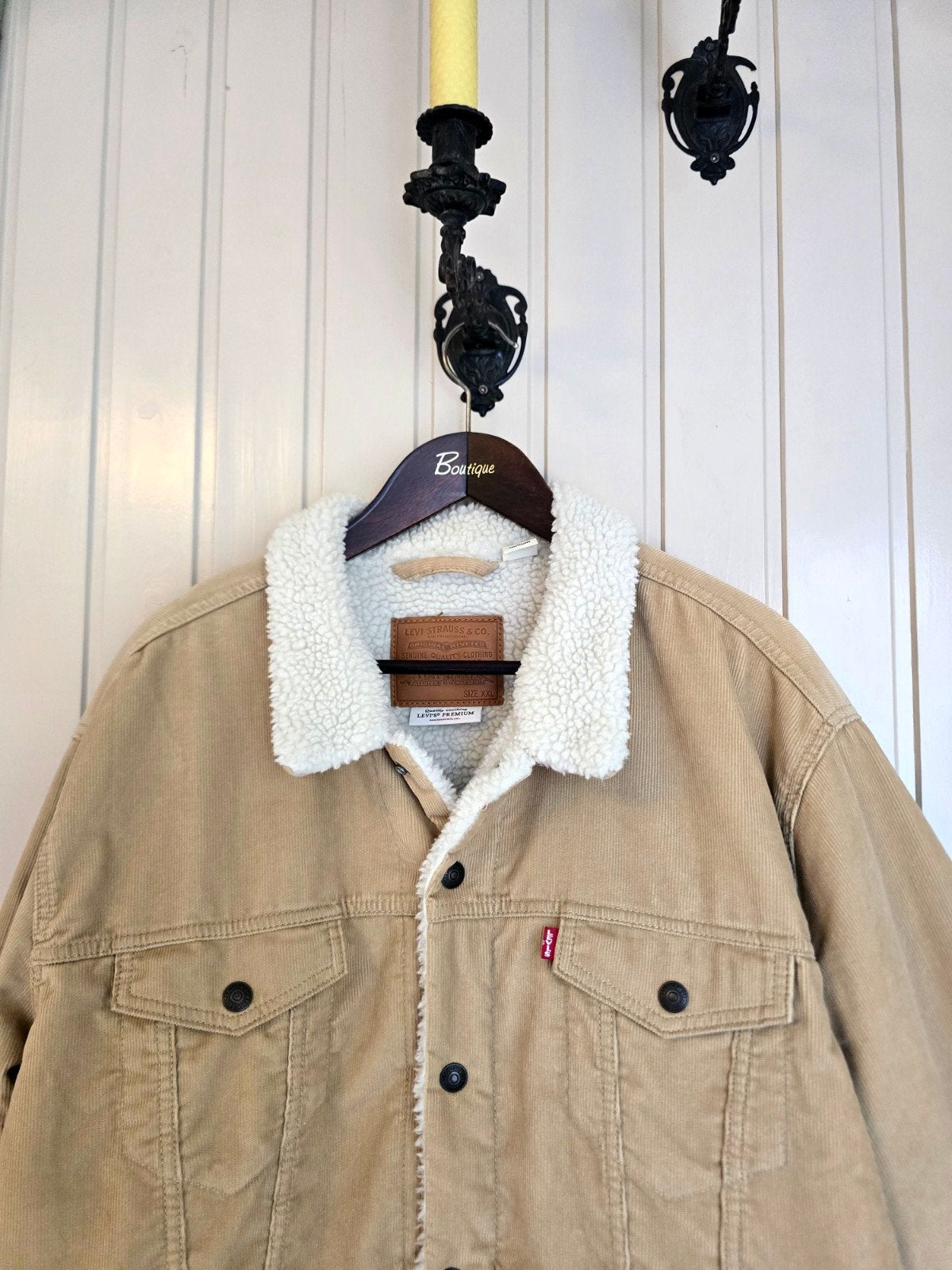 Fantastische originele NIEUWE Levi's Teddy (Sherpa) jas XXL, Levi's, Beige, Nieuw, Overige maten