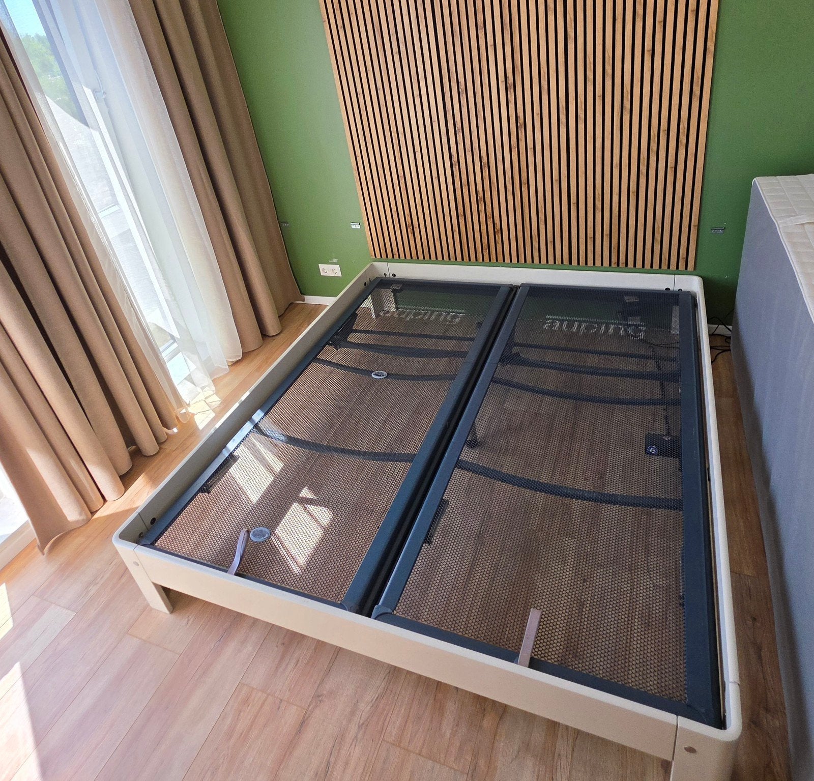 Witte Auping 180x200 met verstelbare spiralen, Ophalen, Wit, Tweepersoons, 180 cm