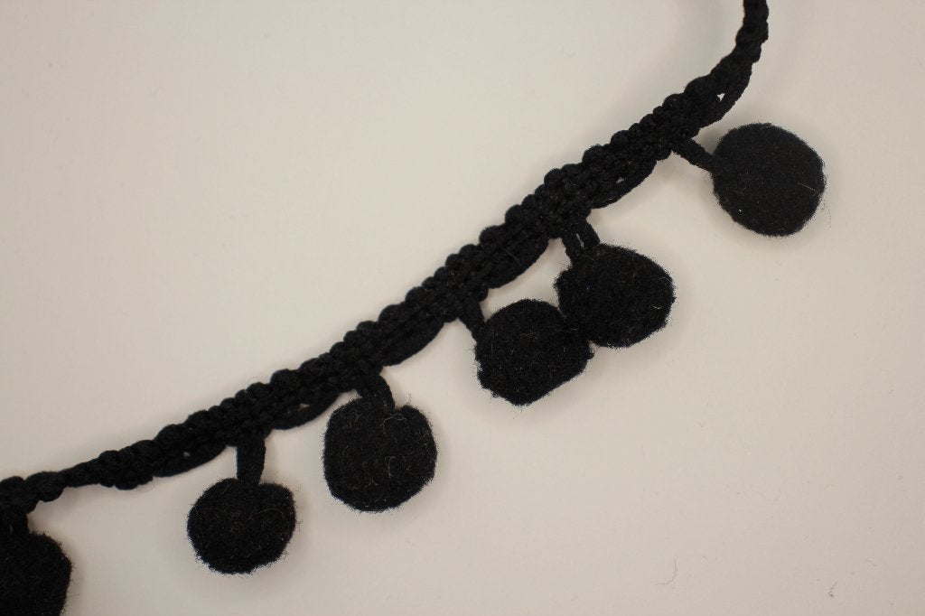 Pompom balletjesband - Zwart #4038, Ophalen of Verzenden, Nieuw, Lint, Band of Elastiek