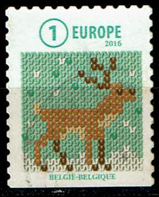 Kerstzegel Europa 2016, onder ongetand (OBP 4664 ), Ophalen of Verzenden, Gestempeld