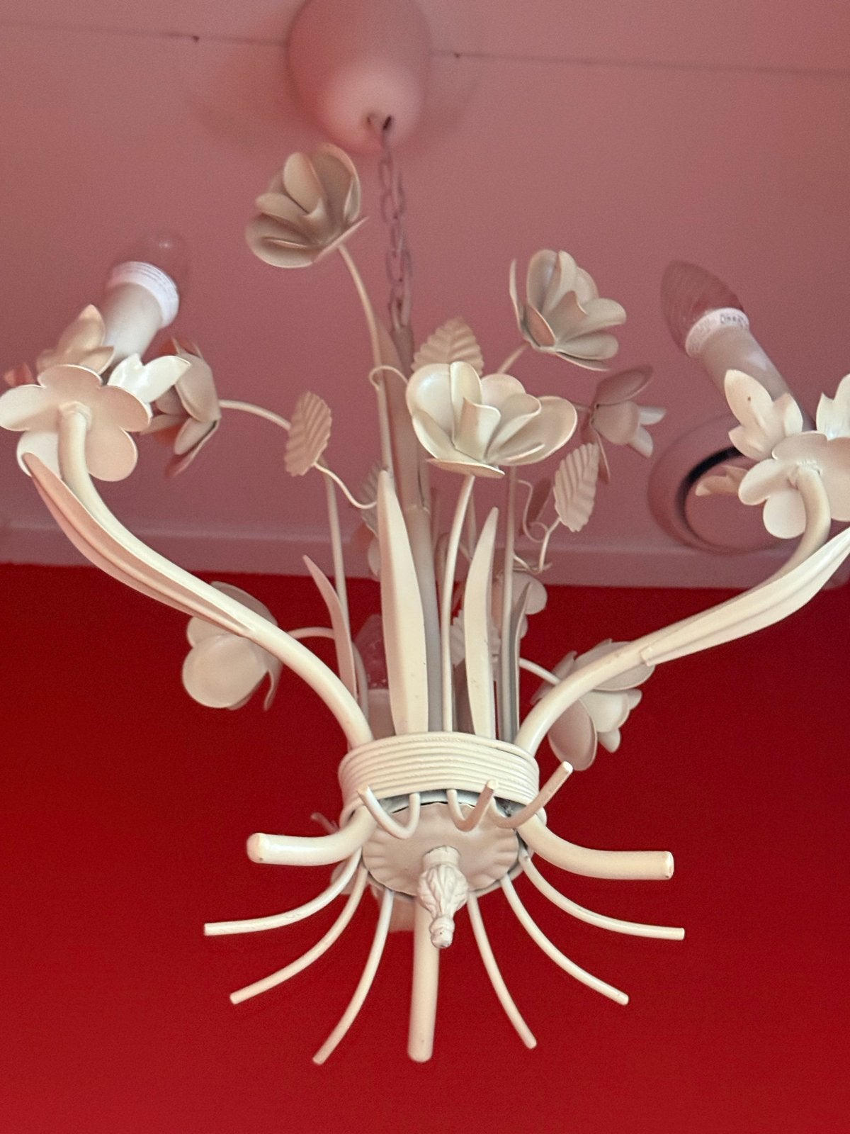 Bloemen Kroonluchter - Flowers chandelier, Ophalen, Zo goed als nieuw, Metaal, E14 (klein)