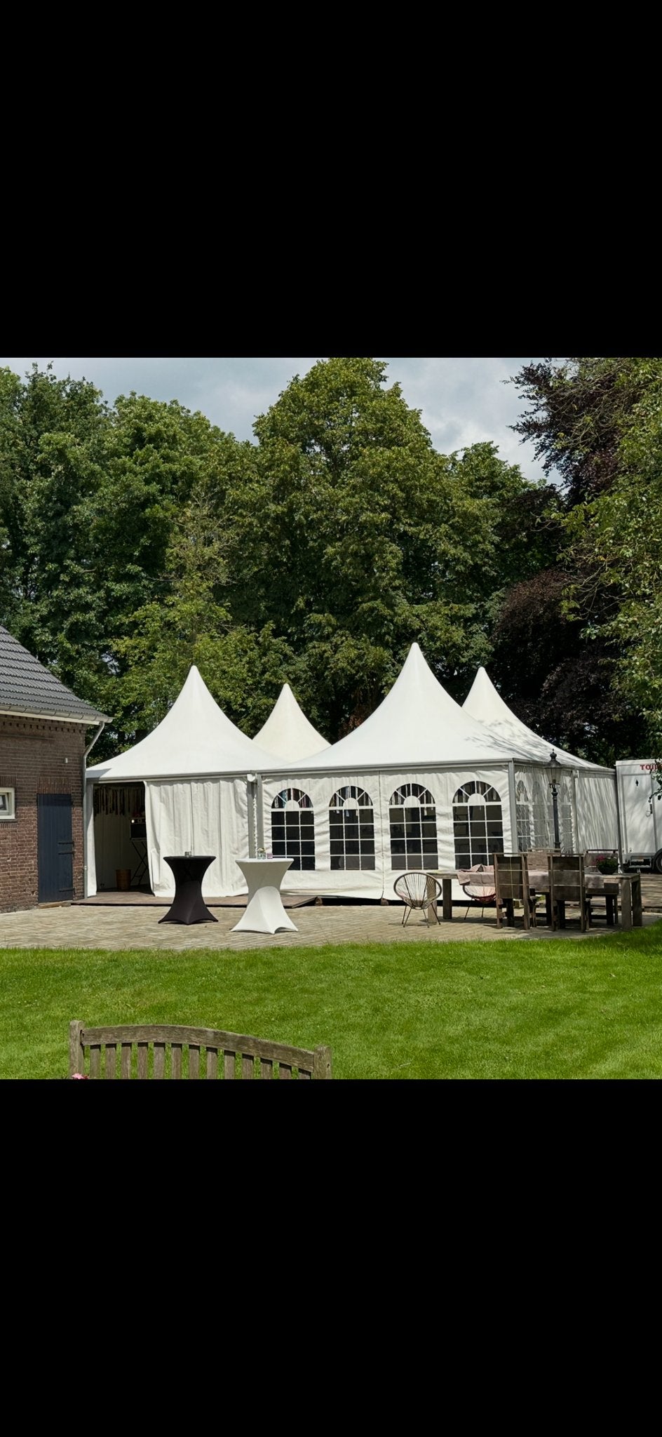 4 stuks LDB Pagode 5m compleet met cassette vloer, Ophalen